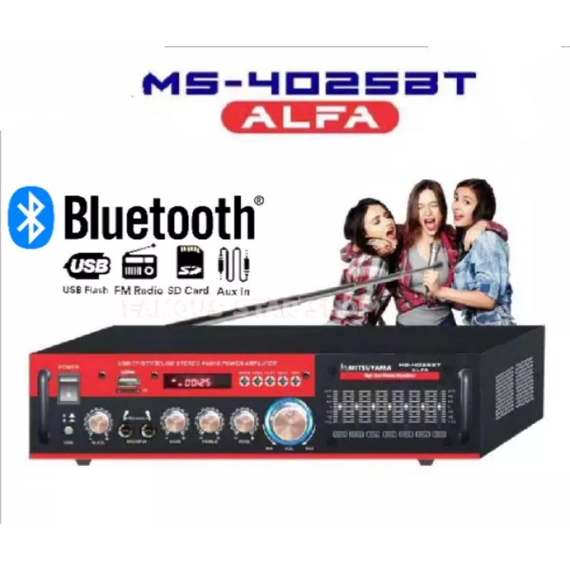 Powerr Amplifier Bluetooth ALFA Karaoke EQ MITSUYAMA MS-4025BT ALFA