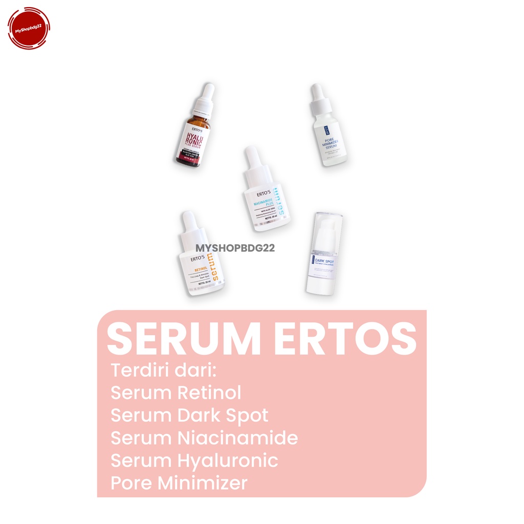 Serum Ertos Retinol Niacinamide Hyaluronic Dark Spot Perawatan Kecantikan Kulit Wajah Atasi Pori Pori Besar By Myshopbdg22