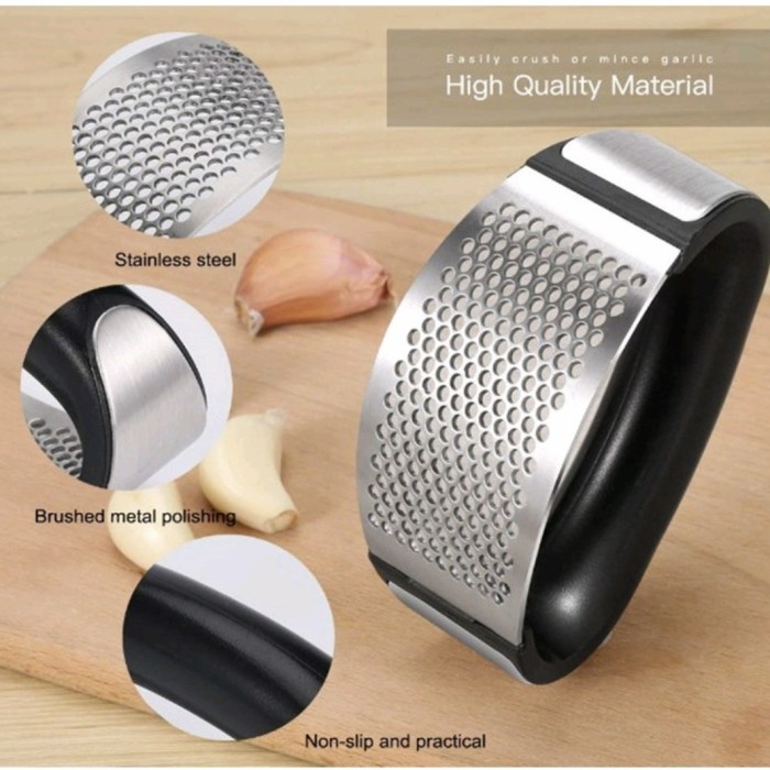 Alat Penggerus Bawang Pencacah Stainless Steel Garlic Ricer Press Pres