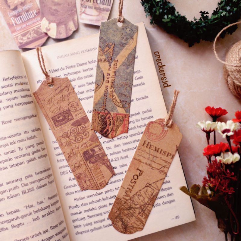  Pembatas  Buku  Vintage Bookmarks Vol 1  Shopee Indonesia