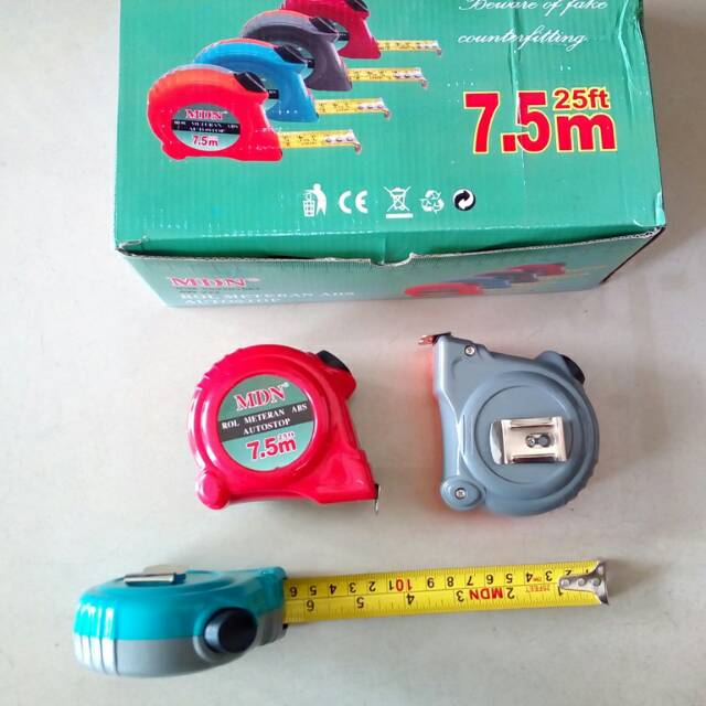 Meteran Auto Stop 7,5M MDN/ meteran ukur tarik bulat