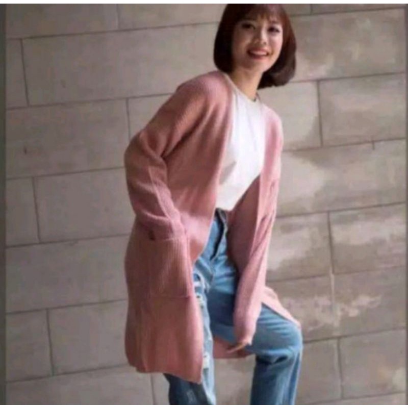 Long cardy BELLE OVERSIZE sweater rajut halus