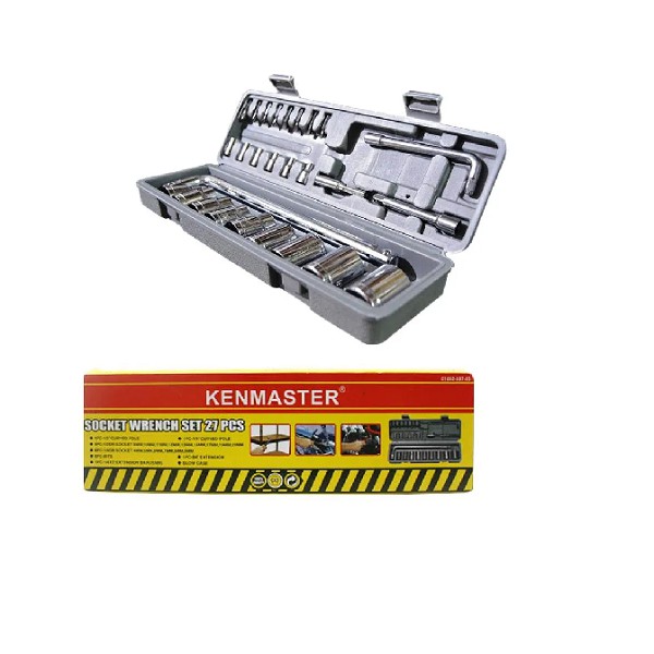 KENMASTER Kunci Sok Set 27 Pcs Sock Shock Motor Socket / Kunci Sock Socket Set 27pcs Socket Wrench-KENMASTER
