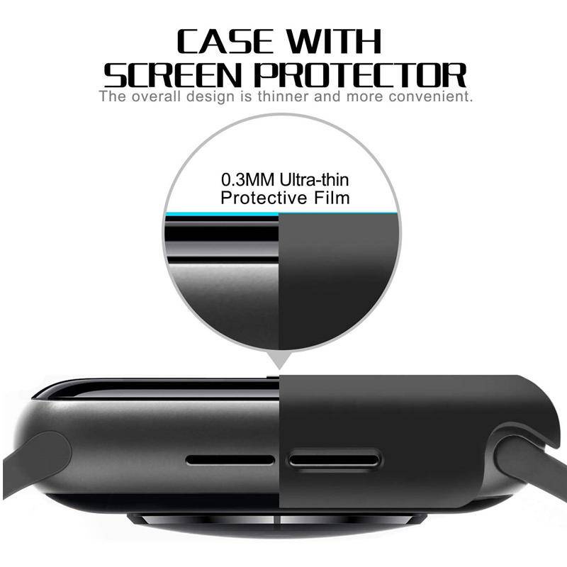 Case Kaca Dan Bumper Pelindung Layar Ukuran 45mm 41mm 40mm Untuk Apple Watch 7 6 5 4 3 2 44mm