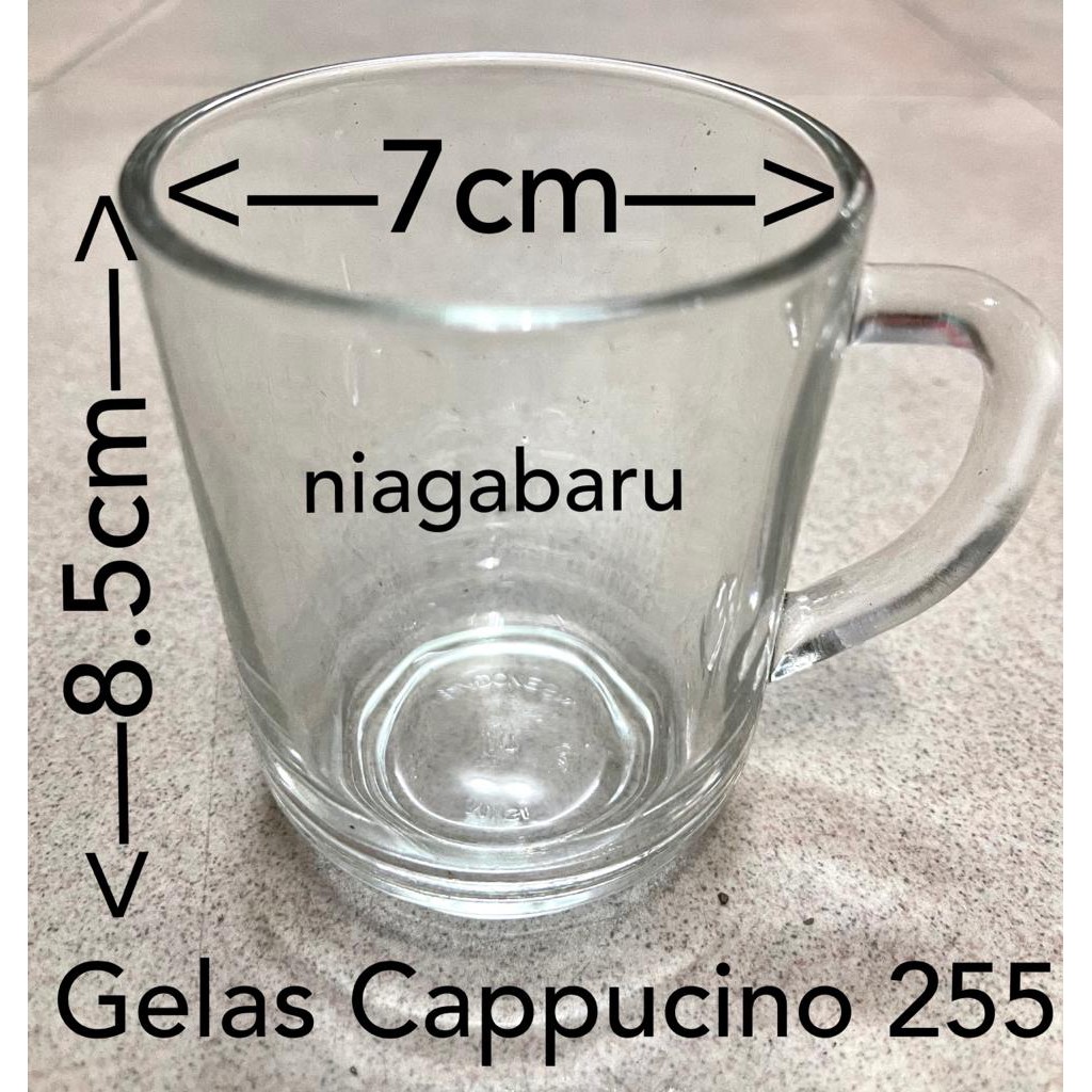 Gelas kopi 255 (6 Pcs) / Teh gagang / Gelas Kopi Kaca Beling 250 ml