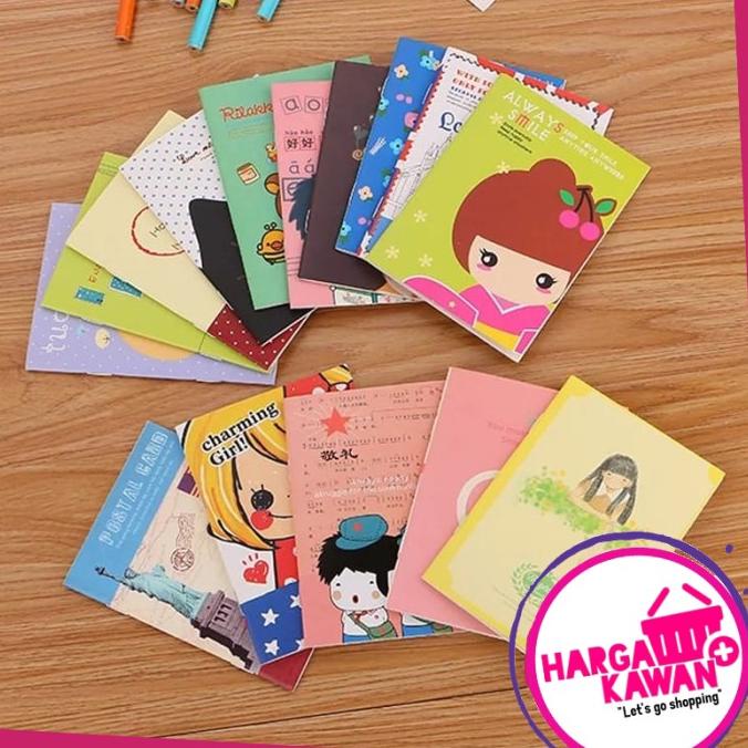 

N3W BUKU TULIS MINI SAKU SEKOLAH CATATAN ANAK TK LUCU STIKER MINI NOTEBOOK (N@