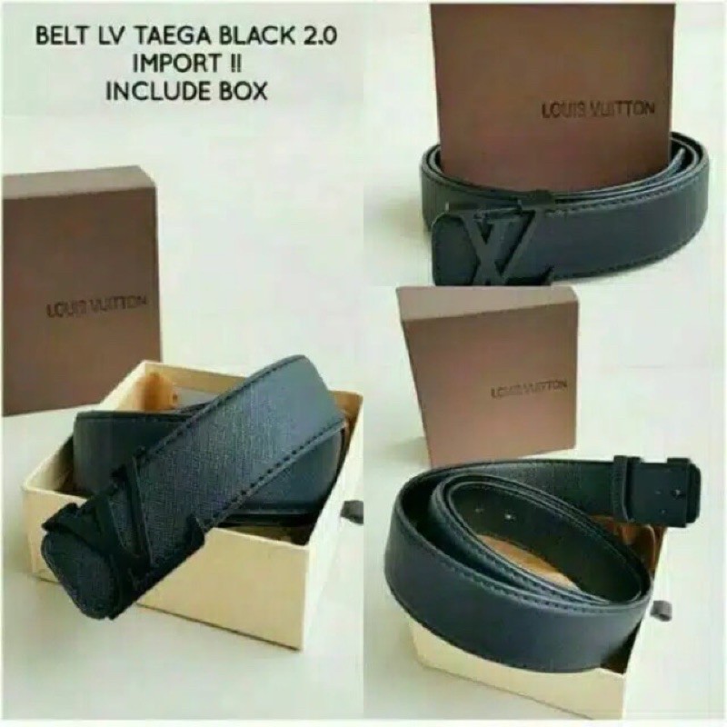 Ikat pinggang lv / Gesper lv / Belt lv Polos Hitam - KW SUPER