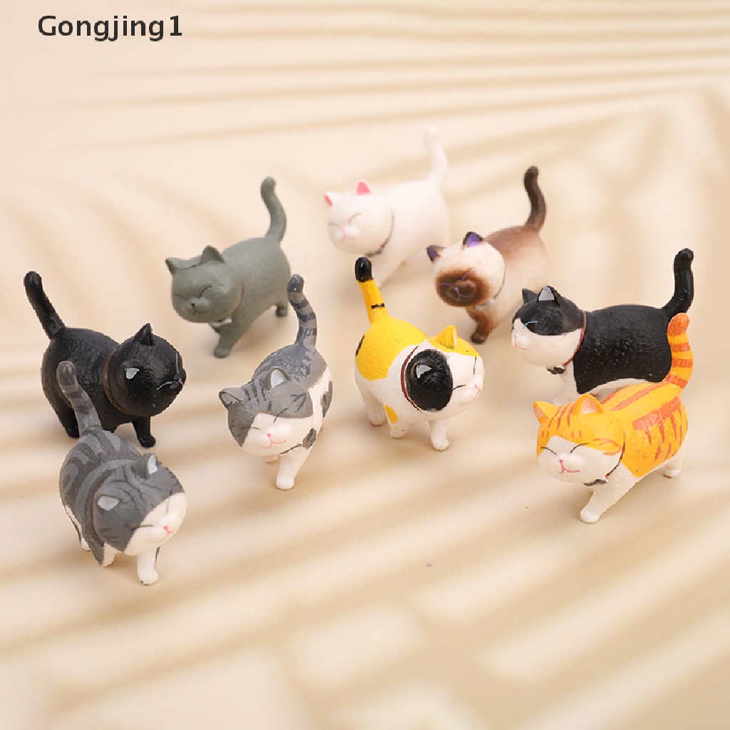 Gongjing1 1PC Mainan Action Figure Kucing Mini Bahan PVC Untuk Dekorasi