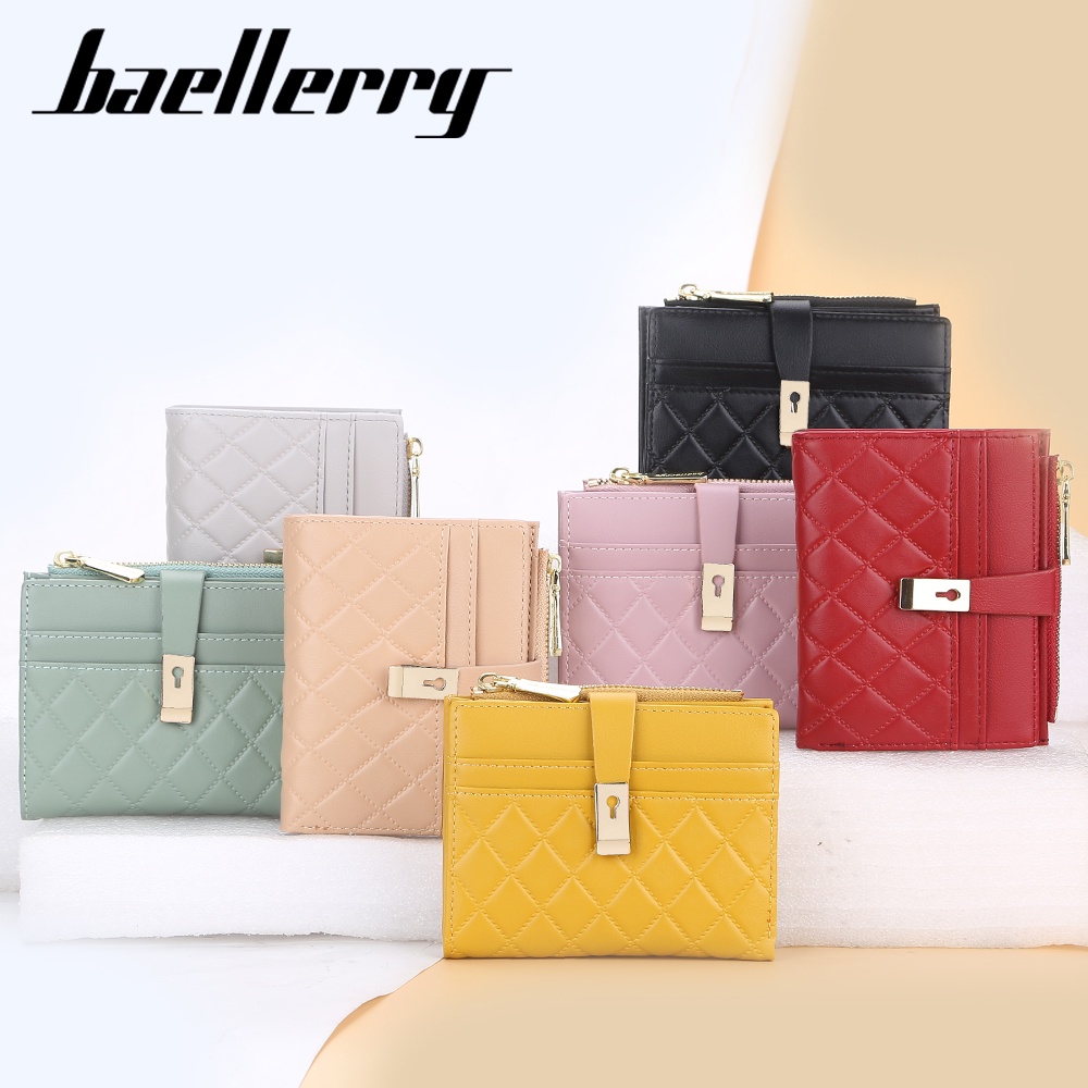 BAELLERRY NR085 Dompet Wanita Kecil Dompet Pendek Lipat Dompet Kartu Wanita Bahan Kulit PU Leather Premium WATCHKITE WKOS