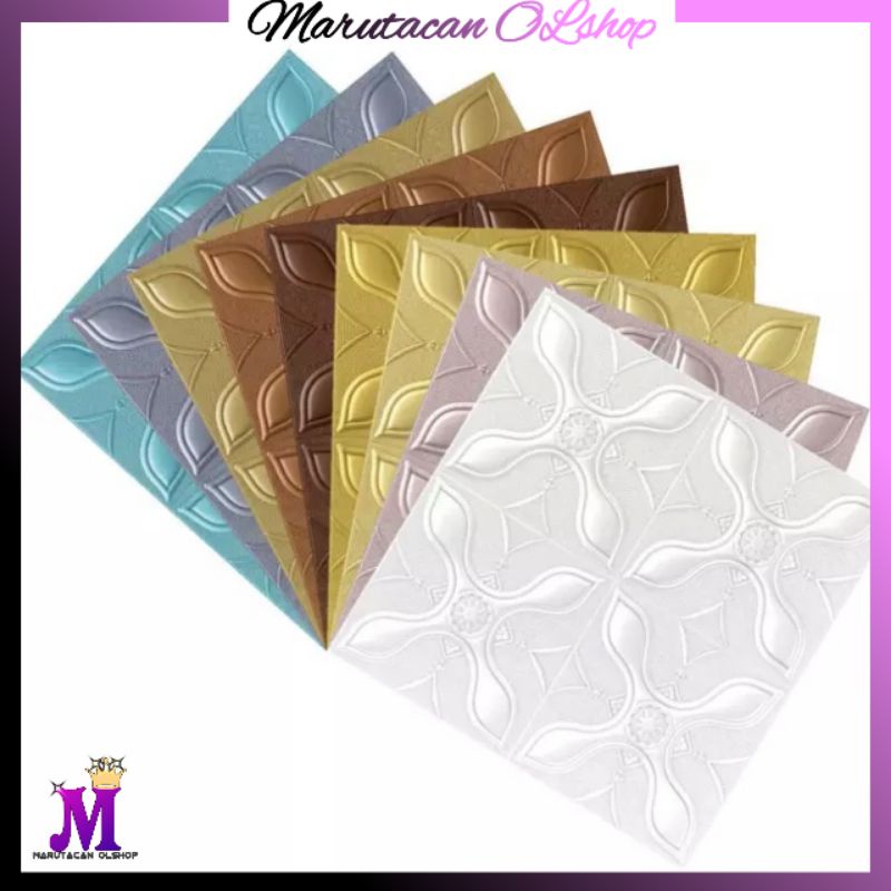 Wallpaper 3D Foam / Wallpaper Foam Motif Diamond / Motif Batik Bunga