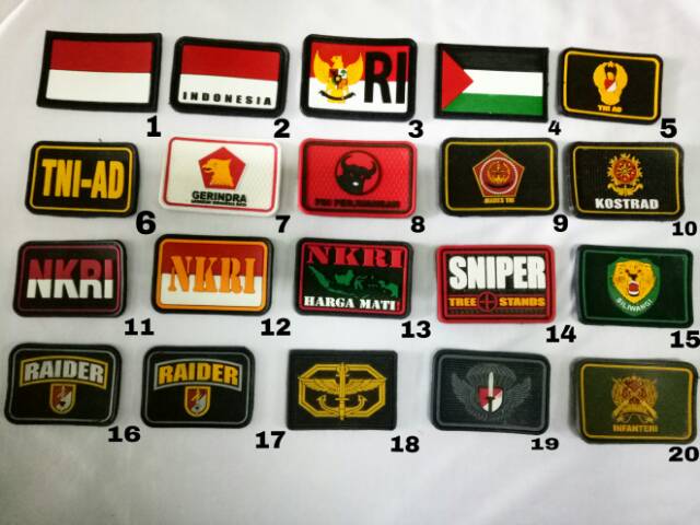 Pacth rubber / karet tempelan emblem velcro topi jaket celana kemeja drone army