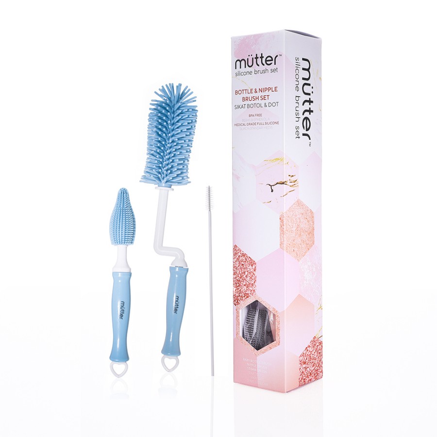 MUTTER 3 in 1 Sikat Botol Bayi Silikon Bottle Nipple Silicone Brush