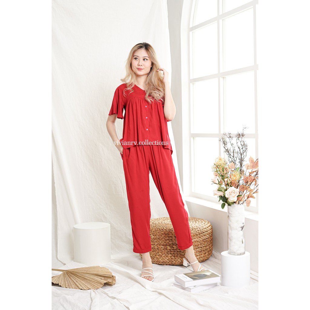 Baju tidur / pajamas / piyama / homewear / sleepwear / busui bumil friendly / setelan wanita / seksi-5