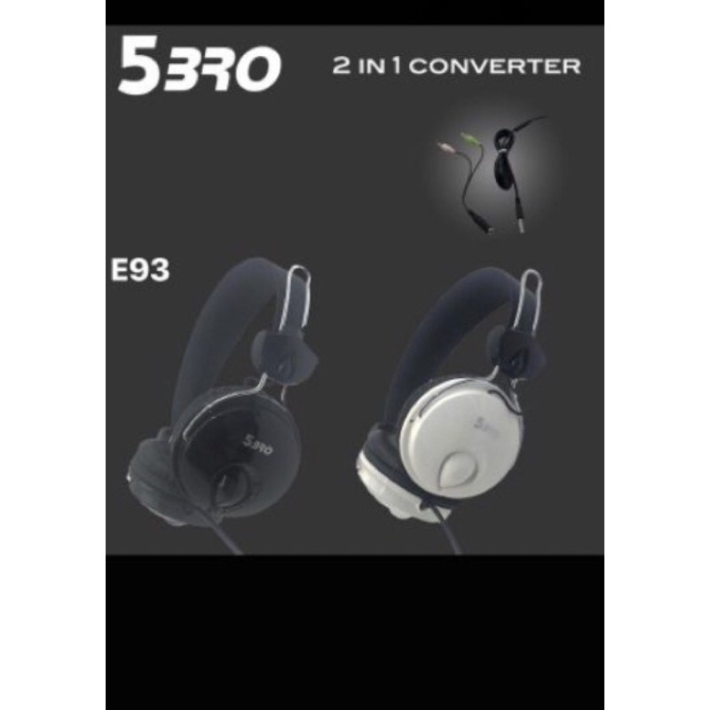 HEADPHONE 5BRO DJ E93 + mic