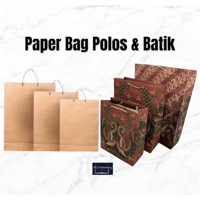 

PROMO Tas Kertas/Goodie Bag/Paper Bag Batik Kecil/Tanggung/Besar (Pcs) - Polos Kecil