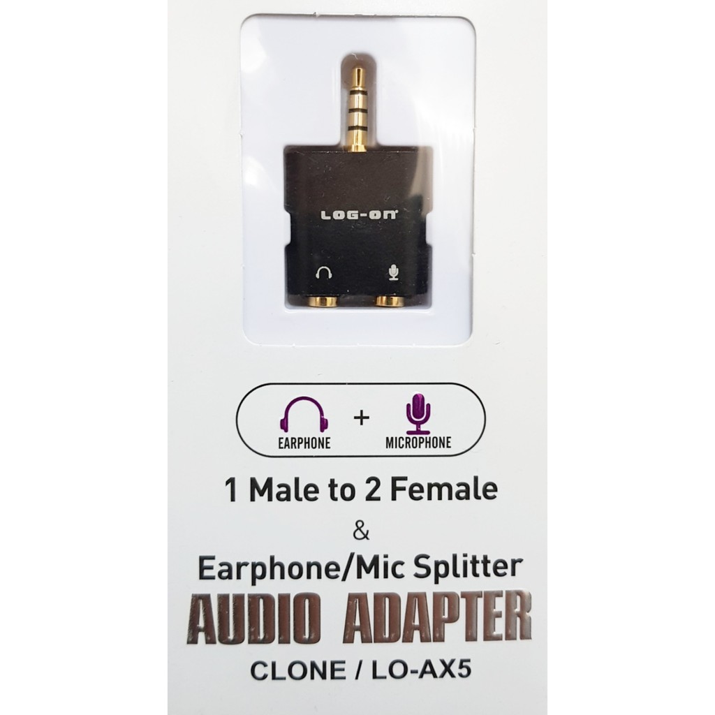 Spliter Audio dan MIC - Audio Adapter to 2 Female Audio and MIC AX5