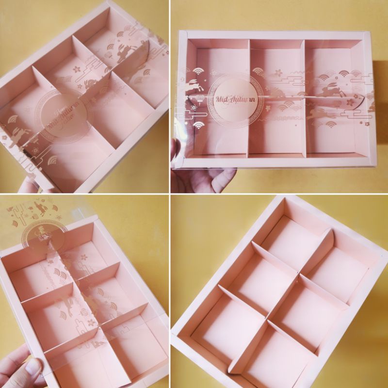 

Dus mika mooncake 50 - 75 gr sekat 6 " Mid Autumn III " ( 1 pack isi 5 pcs dus & Kartu Ucapan )