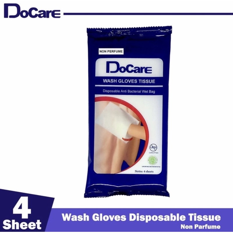 Docare tissue basah antibacterial isi 4 ( tisu basah membersihkan tubuh )