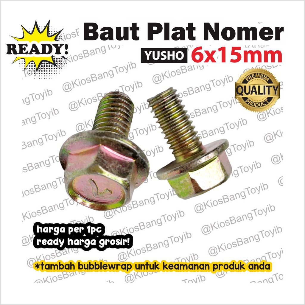 Baut Baud Plat Nomor Nomer 6 x 15mm (YUSHO)