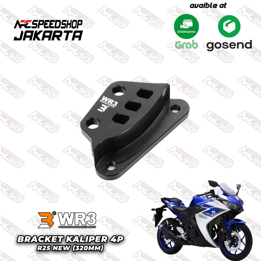 Bracket / Breket Kaliper WR3 Depan 320mm Yamaha R25 New - Black