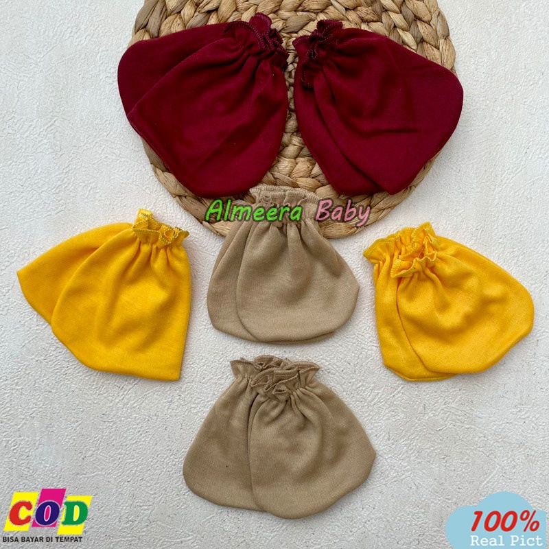 Isi 6 PCS 3 Sarung Tangan 3 Sarung Kaki Kaos Kaki Bayi Baru Lahir Usia 0-3 Bulan Almeera Baby and Kids