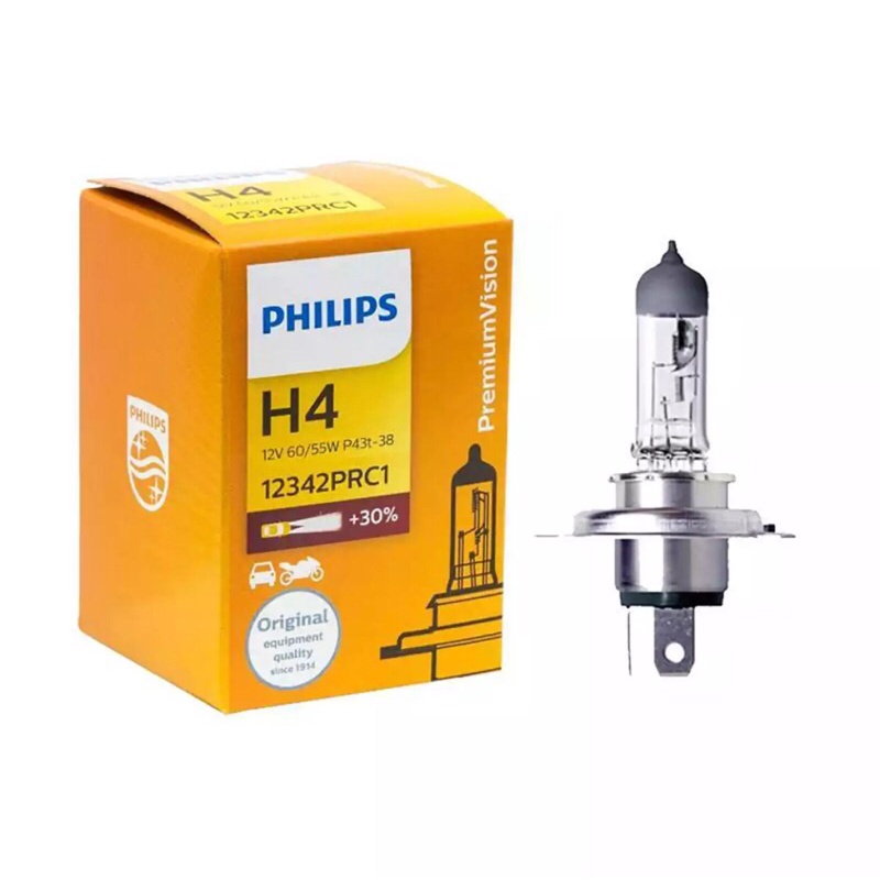 Bohlam Lampu Halogen Philips h4 12V 60/55W &amp; 100/90W Untuk Lampu Besar Mobil Original