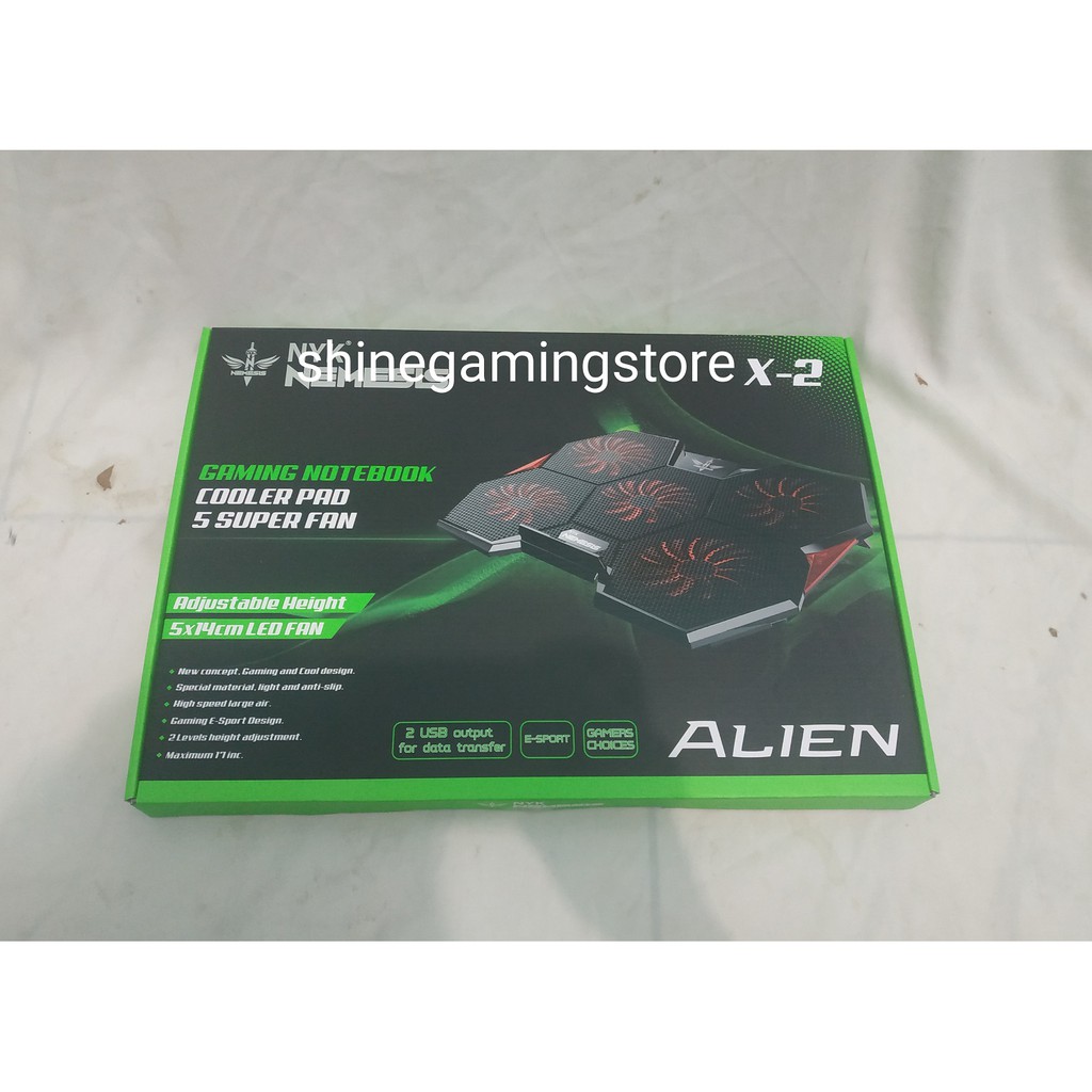 NYK Nemesis Cooling Pad Alien X-2 coolingpad NYK 5 fan LED original NYK X2 ALIEN