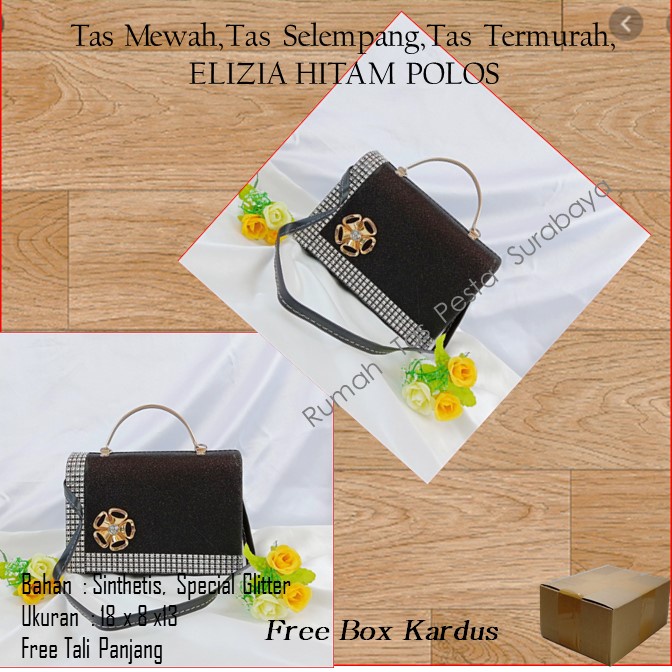 Tas Mewah,Tas Selempang,Tas Termurah,ELIZIA HITAM POLOS