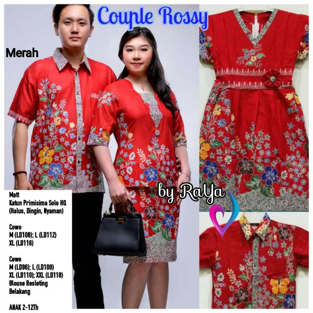 COUPLE ROSSY COUPLE BATIK FAMILY MURAH IMLEK SARIMBIT BATIK KELUARGA ROSSY SERAGAM BATIK SOLO