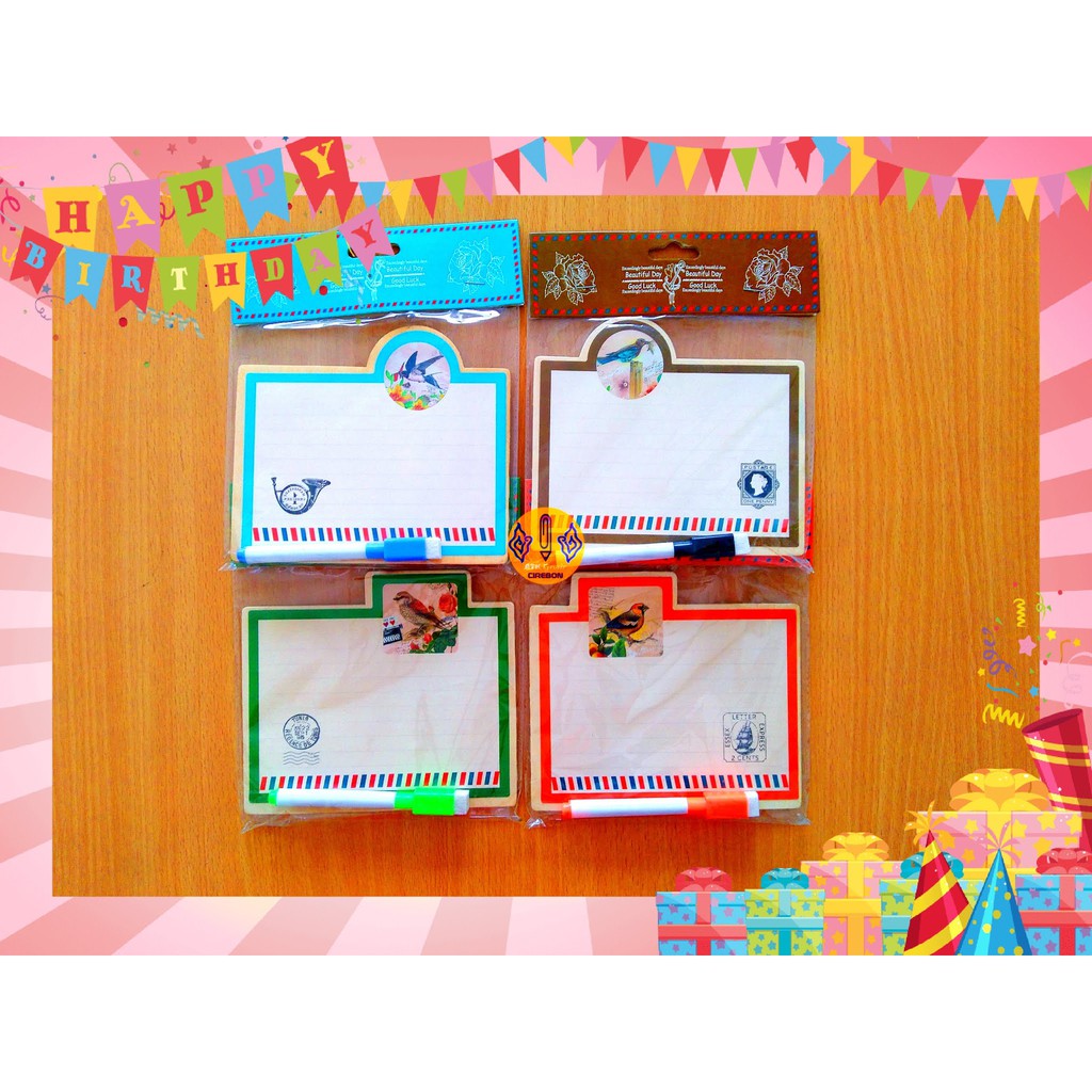 

White Board Kayu Im161 ZB-001 Wood Message Board Air Mail