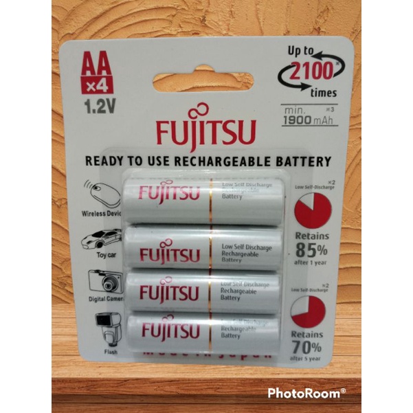 Baterai Baterai Fujitsu Putih 4Pcs AA 1900mAh (Made In Japan)