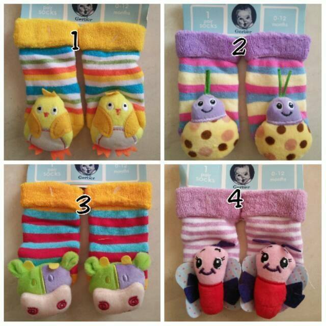 Kaos Kaki Bayi Gerber/Rattle Baby Socks