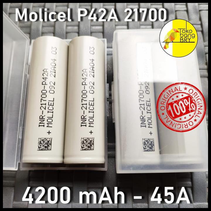 Authentic Molicel P42A 4200Mah 45A 21700 Battery Baterai Molicell