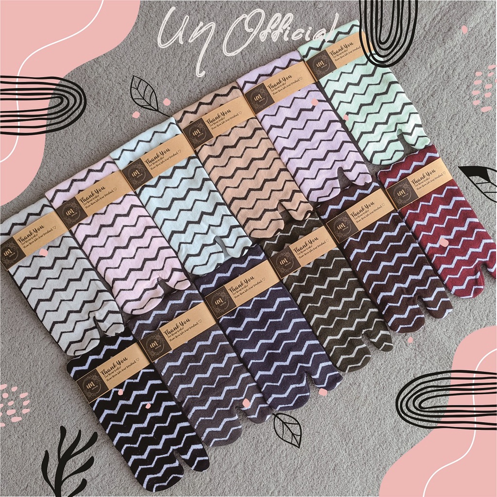 Kaos Kaki Jempol Motif Zigzag / Kaos Kaki Muslimah / Kaos Kaki Wanita
