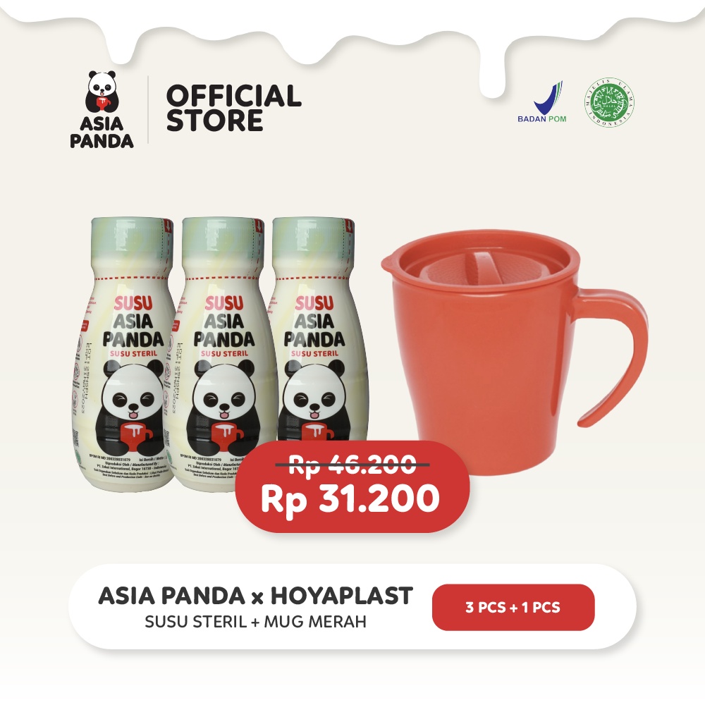 

Asia Panda Susu Steril 200ml 3 Pcs FREE Hoyaplast Mug Merah Cabe 1 Pcs