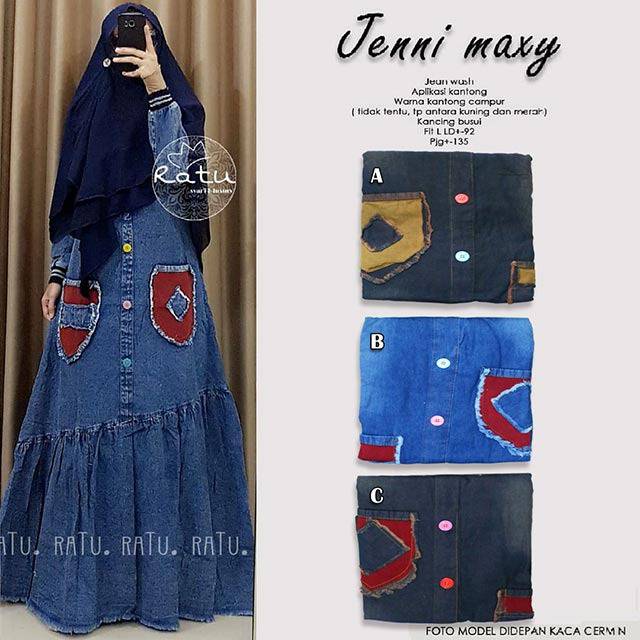 JENNI MAXY, Matt jeans Washed Kombinasi Babyterry