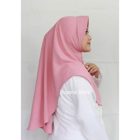 Hijab Bergo Pinguin Crinkle Airflow Simple Pet Jilbab Oval Crinkle Airflow