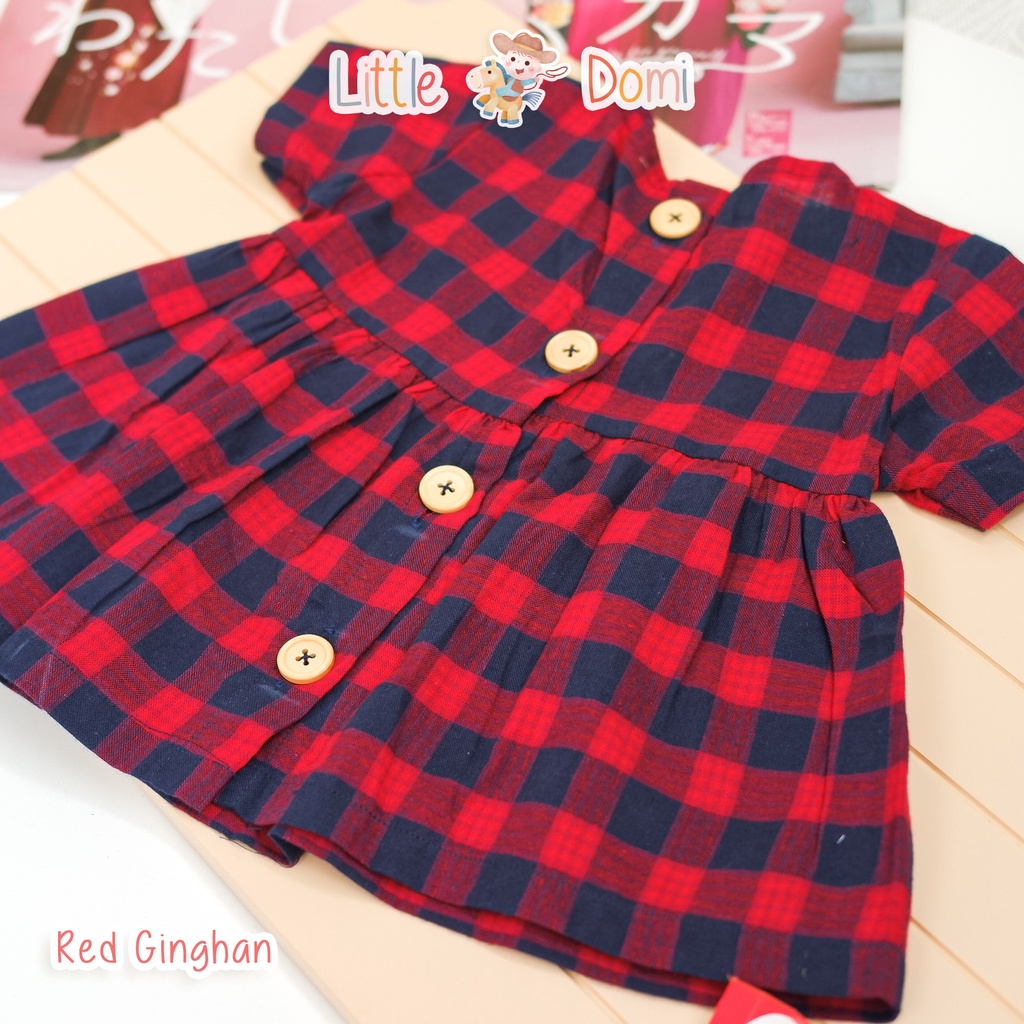 Red Ginghan Blouse ( Girl ) - Kemeja Atasan Anak Perempuan - Little Domi