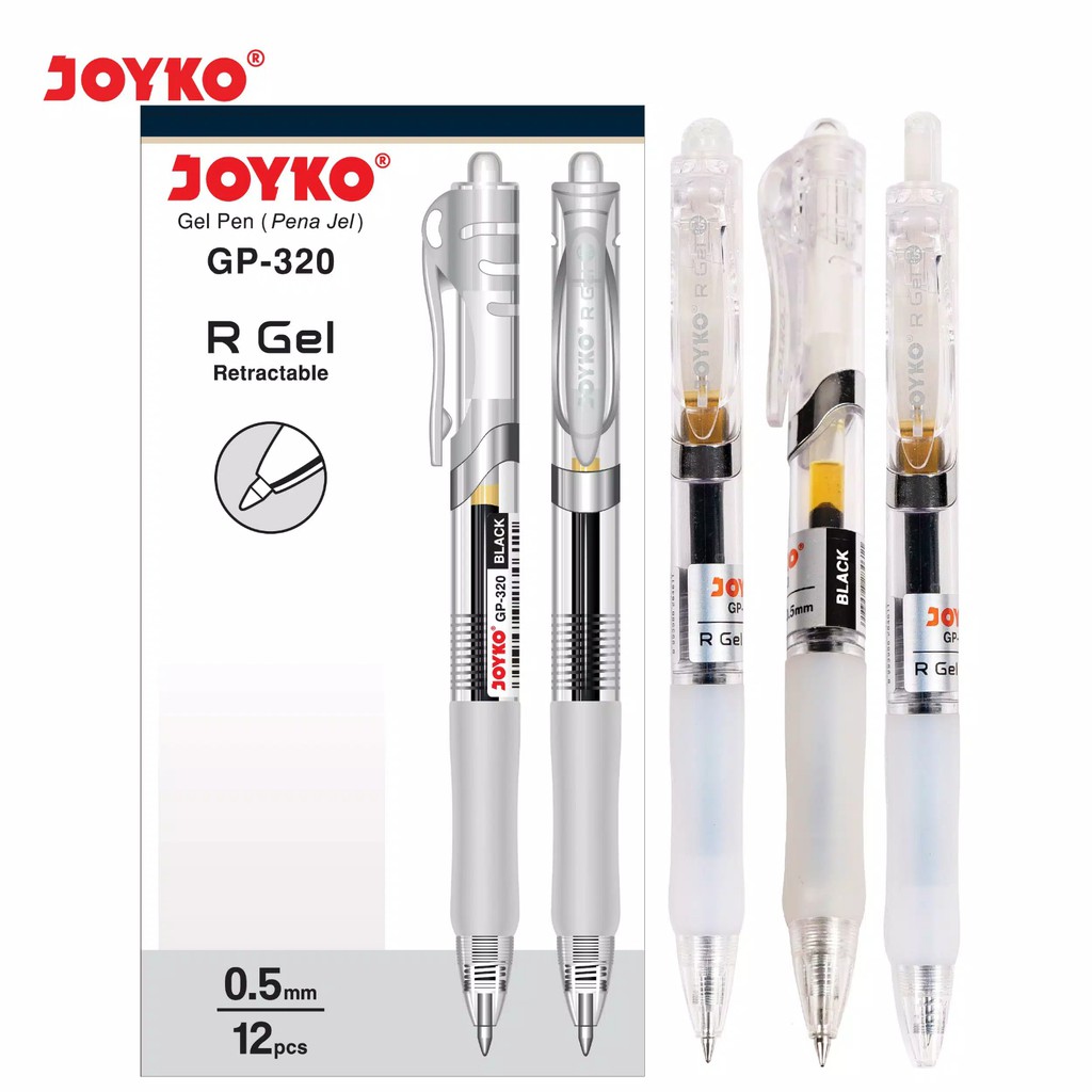 

Pulpen Gel / Bolpoin Gel Joyko GP-320 R Gel Retractable - 0.5 mm