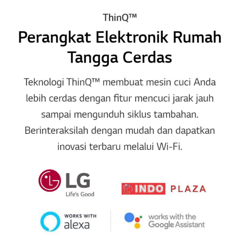 MESIN CUCI FRONT LOADING 9 KG / 9KG LG FV1409S4W SMART THINQ WIFI