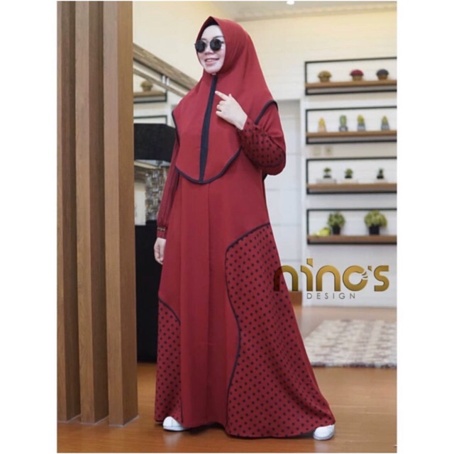 1 set Syari NINOS ORI 058 ( WARNA : MERAH )