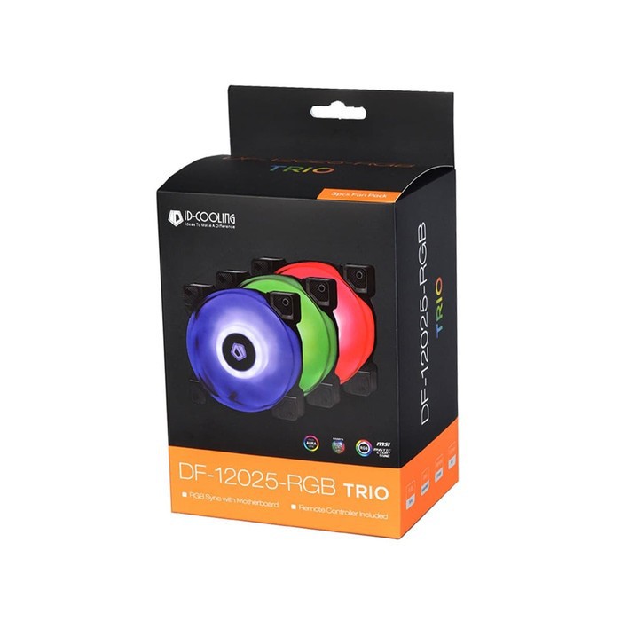 Fan Paket ID-COOLING DF-12025-RGB TRIO 120mm RGB Sync PWM | ITECHBALI