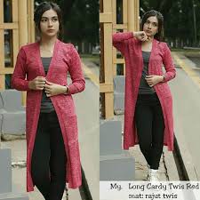 Long Cardy Twist - kardigan panjang rajut