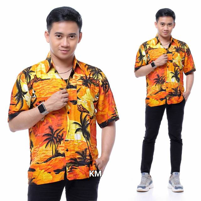 Batik pantai HEM BATIK MOTIF PANTAI BAHAN RAYON SUPER