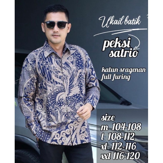 Kemeja Batik Pria Lengan Panjang Peksi Lengan Panjang Lapis Furing Bahan Katun Halus Premium