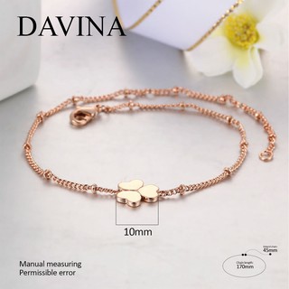  Gelang  Wanita DAVINA Clover  Bracelet Lapis Emas  18K Rose 