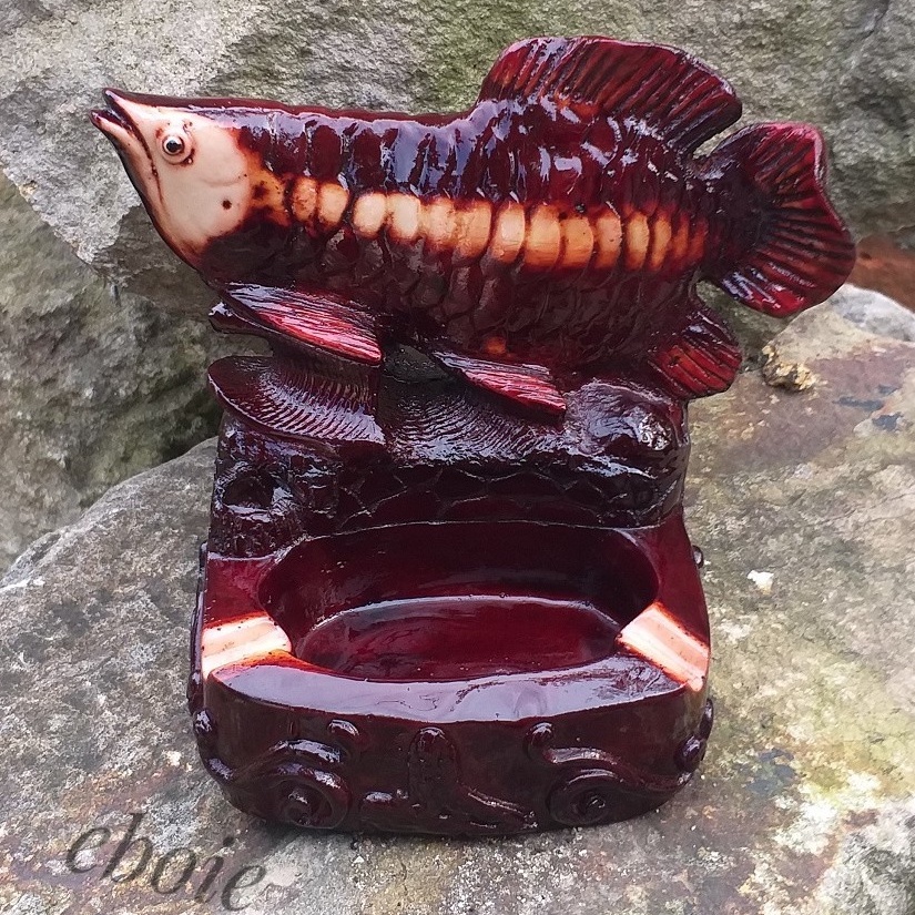 Asbak unik ikan arwana callas warna