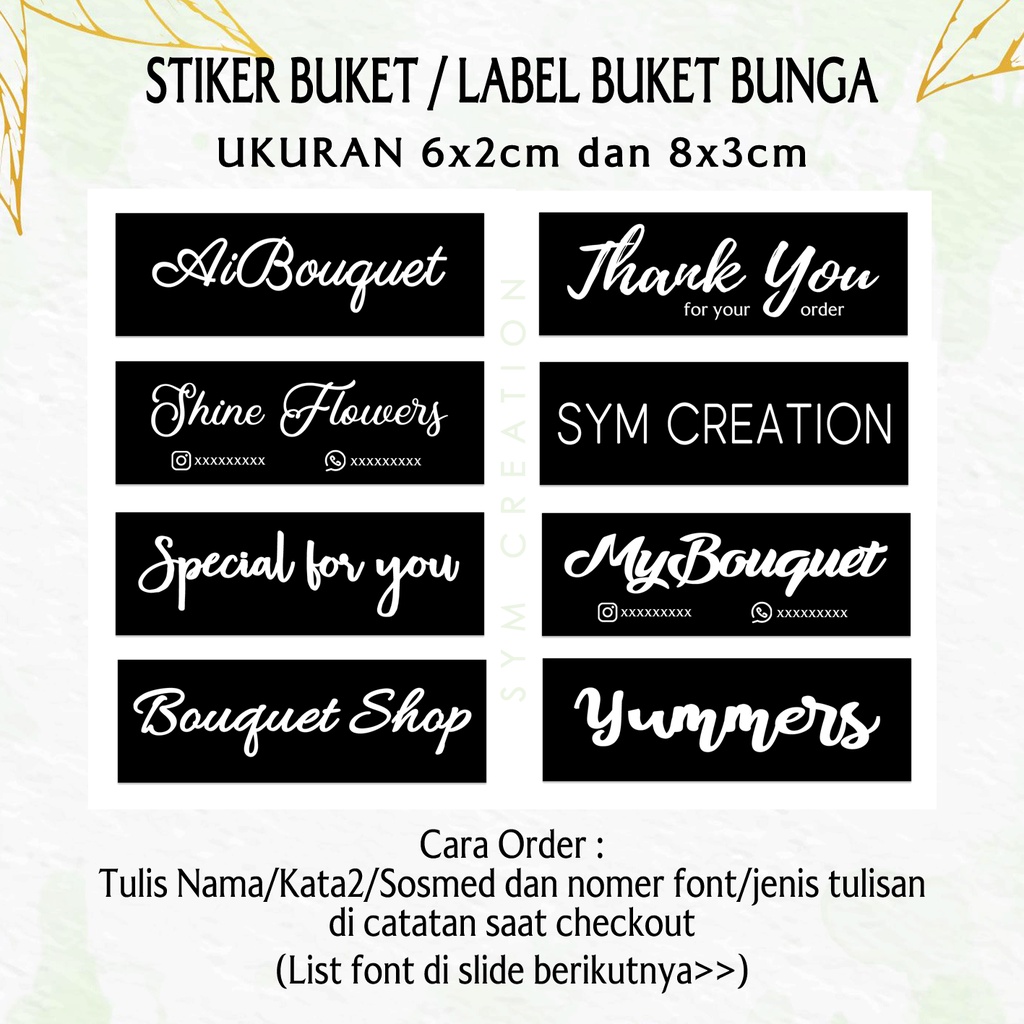 

(20pcs) Stiker Buket CUSTOM | Label Buket