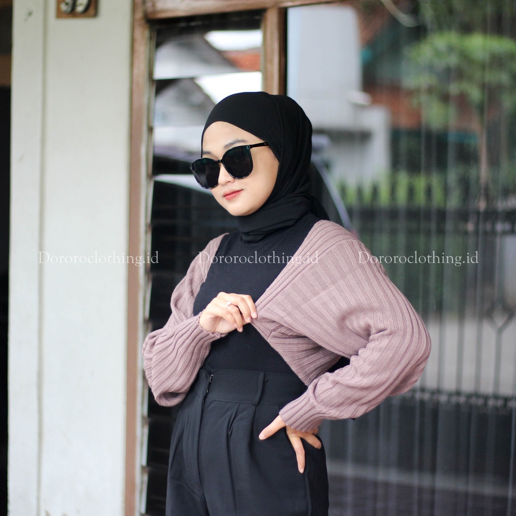 Bolero Rajut Wanita Bolero Liam Oversize Crop Cardigan Wanita Lengan Panjang