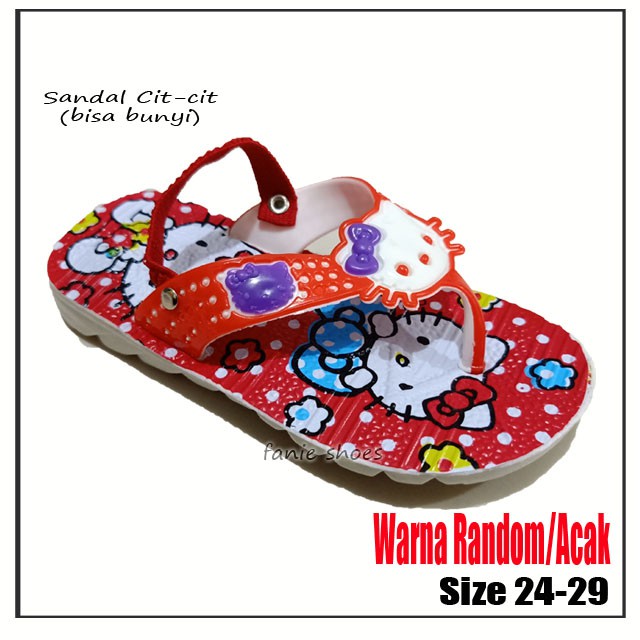 Sandal Cit-cit Balita Anak Laki Perempuan Karakter Kitty Superhero 24-29 / Sandal Bunyi Balita